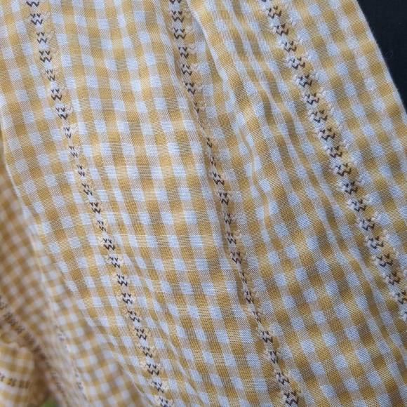 Max Studio Yellow Gingham V-Neck Blouse - Picture 2 of 6